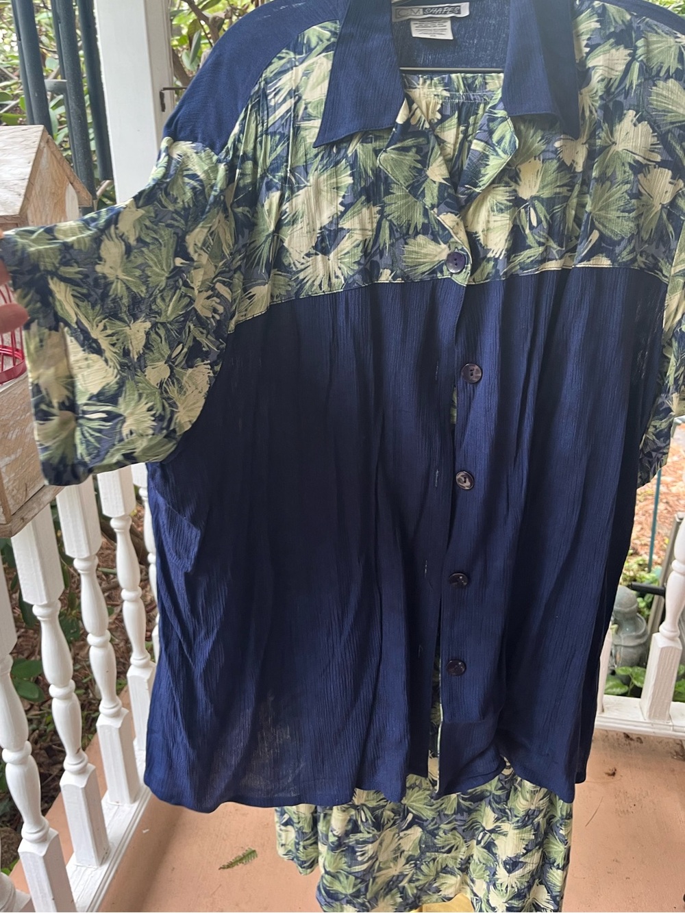 C.M. Shapes Vintage Matching Set Plus Size 2X Tropical Print 2-Piece Skirt Set